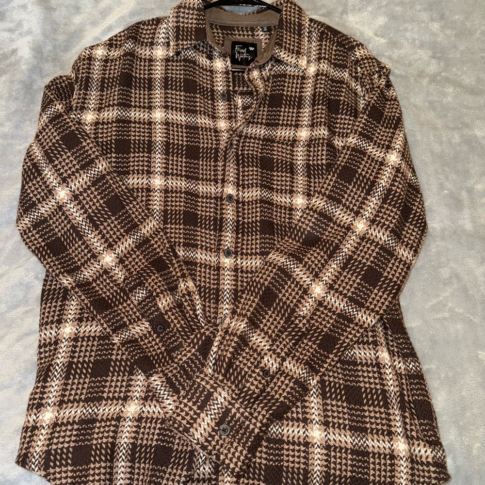 Patterned Brown Flannel Shirt